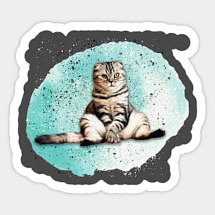 sitting cat watercolor painting Sticker